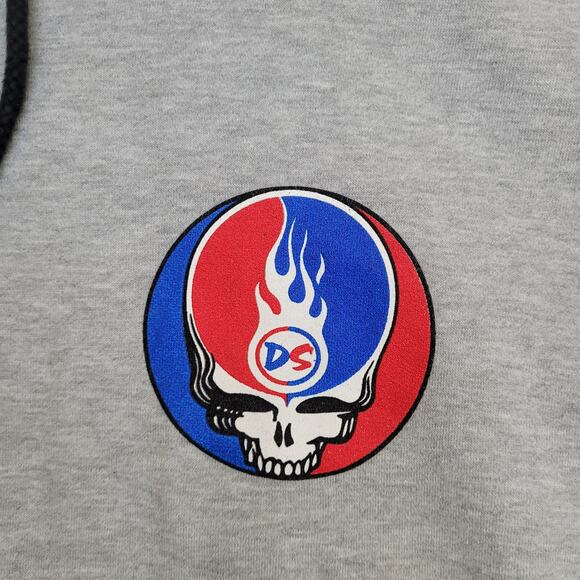 Vintage 90s Darkside Skull Crop Hoodie Medium 22x25 Two-Tone - Picture 13 of 16